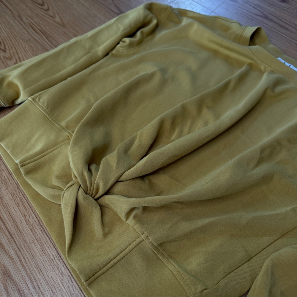 Magaschoni Mustard Yellow Top with Front Knot, VERY SOFT